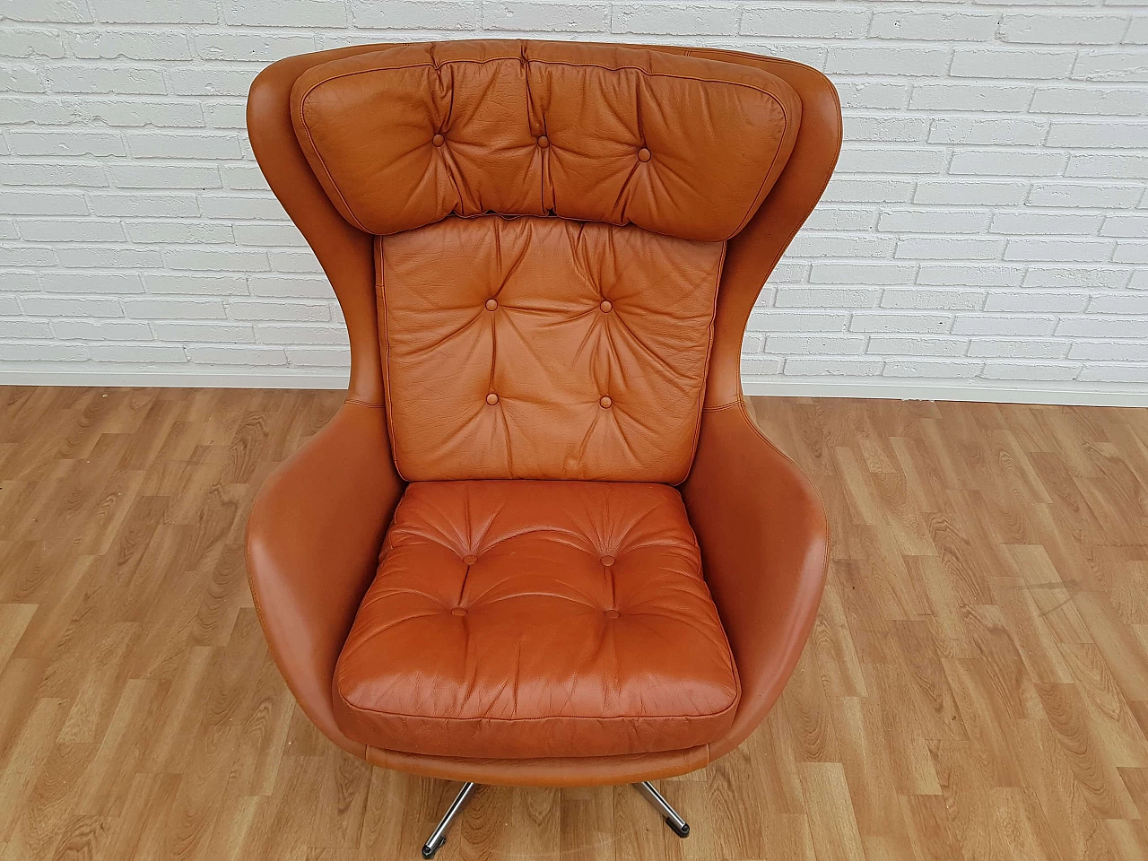 Danish lounge chair, Henry Walter Klein for Bramin, 70s, renewed leather 1065057