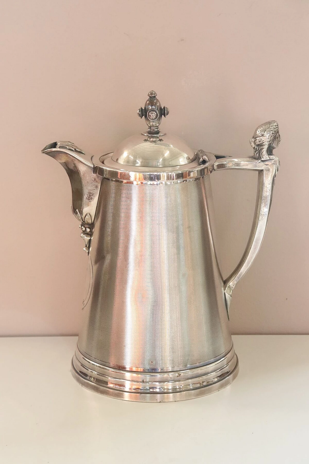 Antique silver plated pitcher Stimpson brand, Sec XIX 1868 1065306