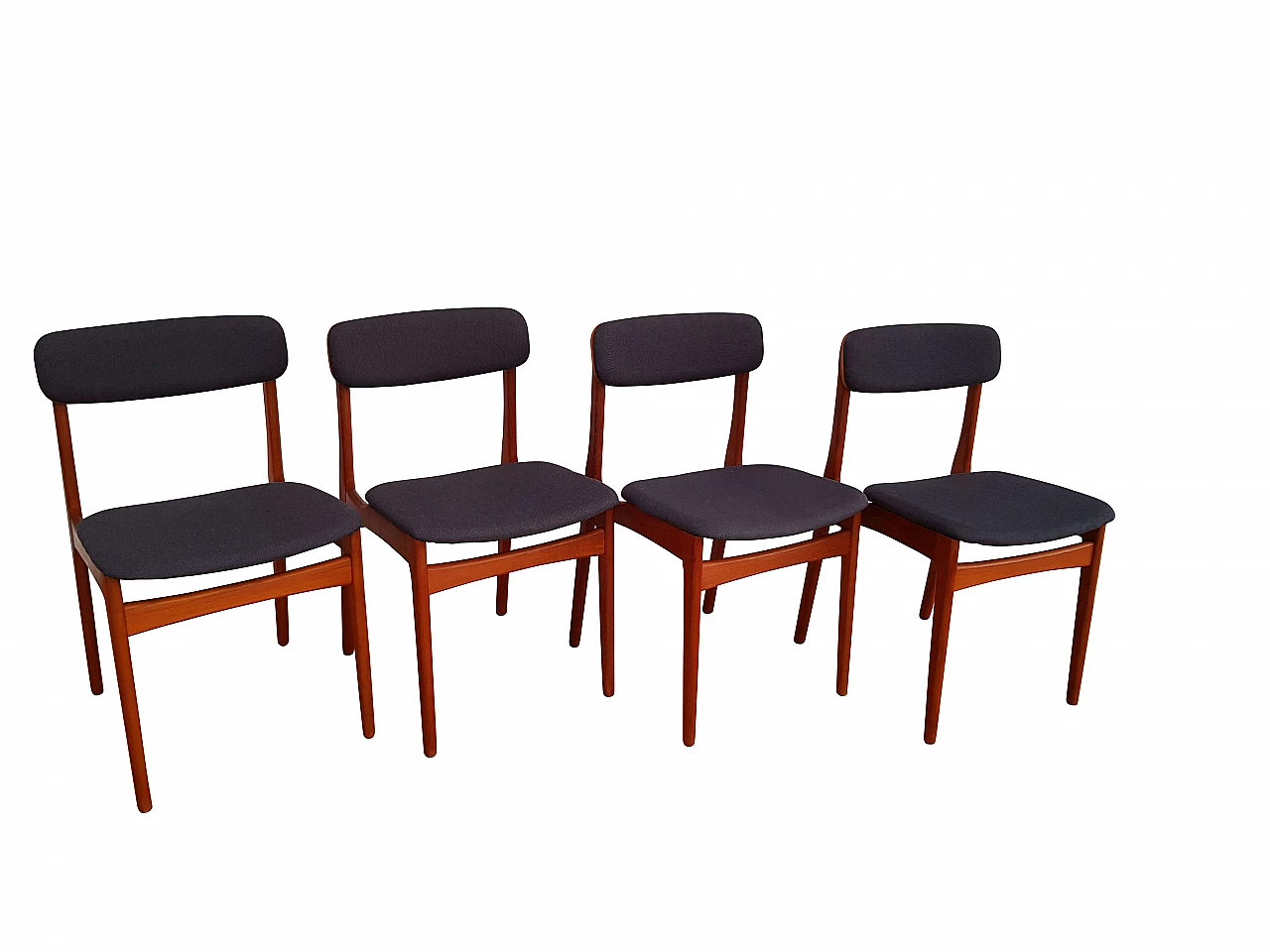 Design danese, 4 sedie da pranzo, anni '60, struttura in teak 1065316