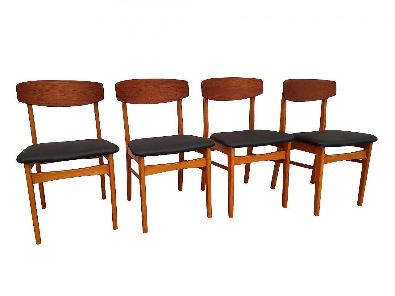 Danish design,4 dining chairs, teak, beech wood, completely restored 1065317