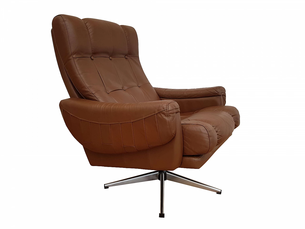 Danish swivel armchair, 70s, leather 1065326