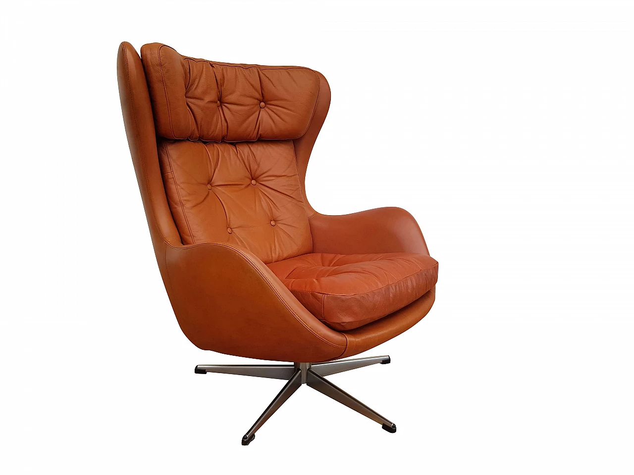 Danish lounge chair, Henry Walter Klein for Bramin, 70s, renewed leather 1065327