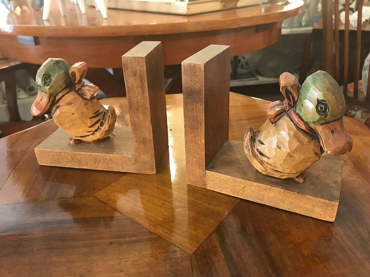 Pair of wooden book holders with ducks, Italy, 60s 1065450