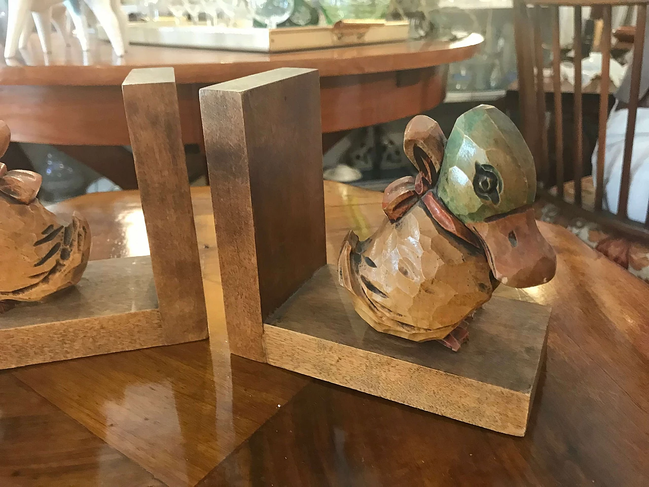 Pair of wooden book holders with ducks, Italy, 60s 1065451