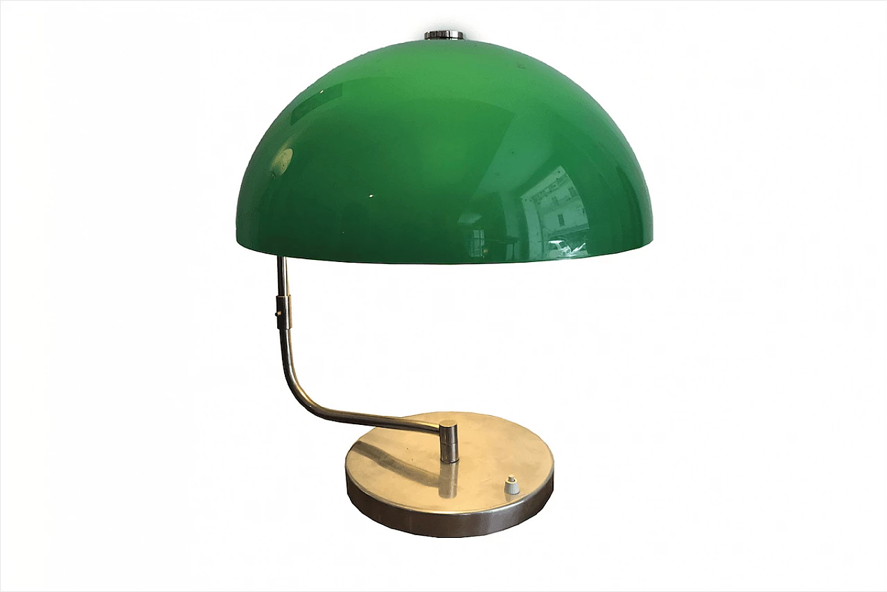 Lampada da scrivania con grande cappello verde 1