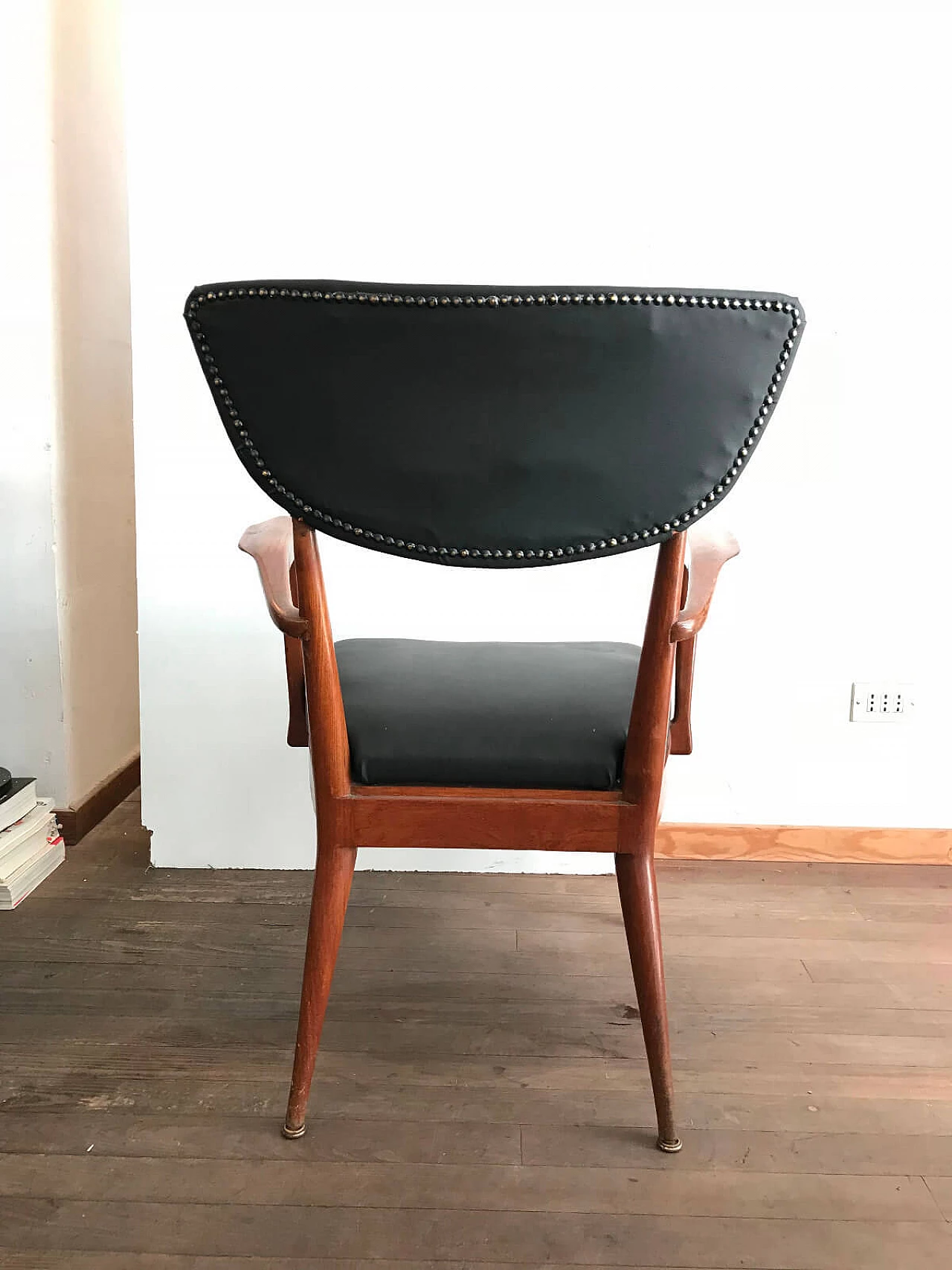 Mid-century danish black armchair 1960s 4