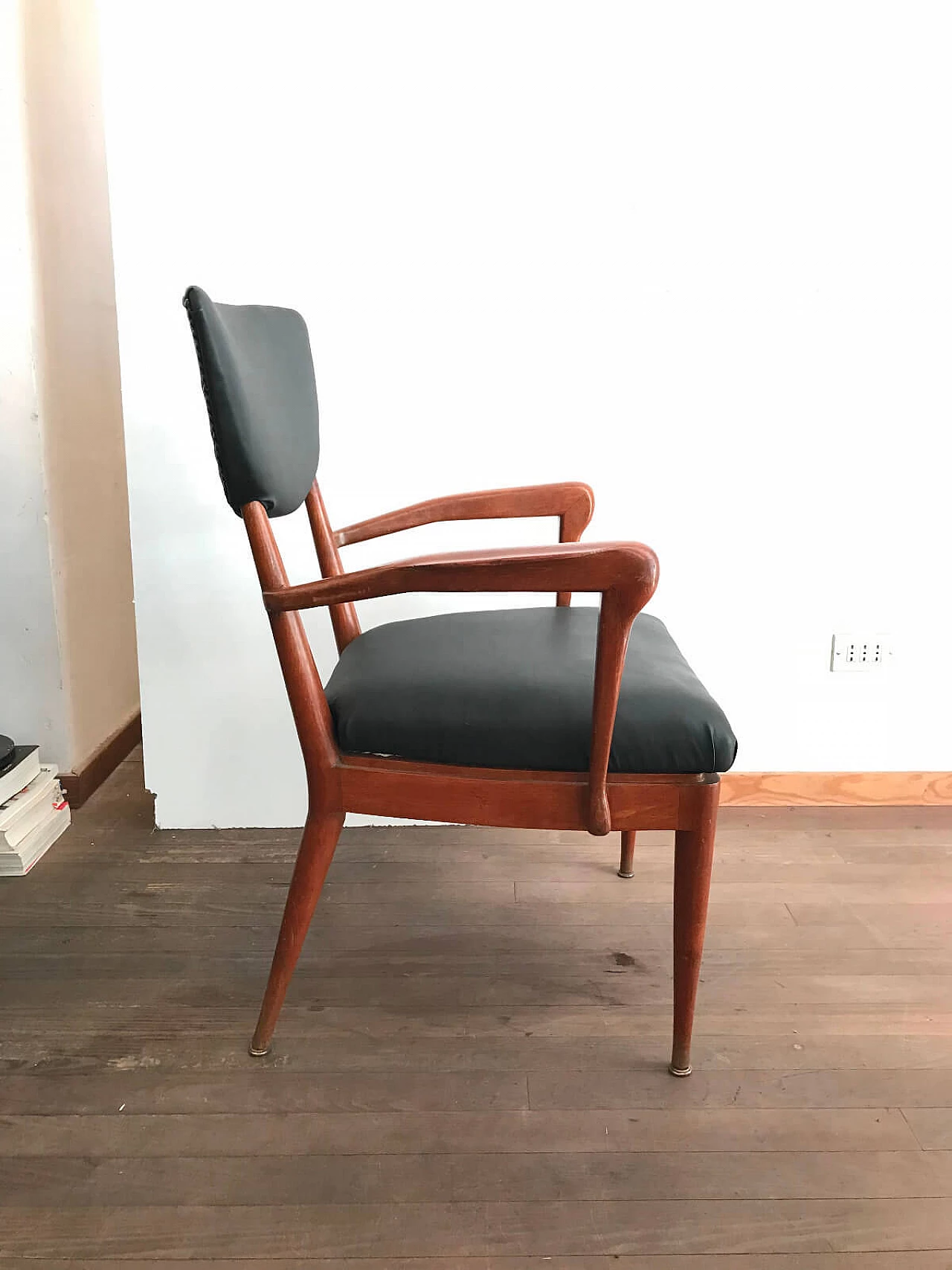 Mid-century danish black armchair 1960s 3
