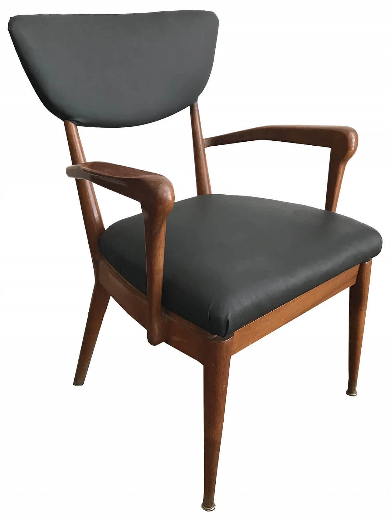 Mid-century danish black armchair 1960s 6