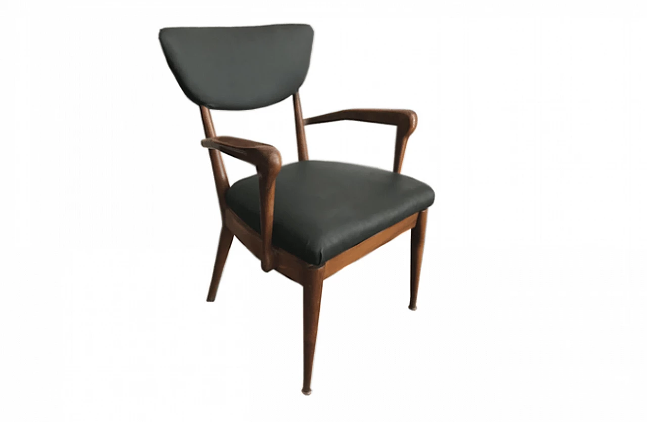 Mid-century danish black armchair 1960s 1