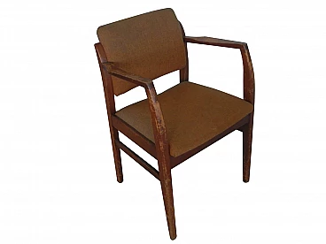 8 ship armchairs 60's in teak and fabric