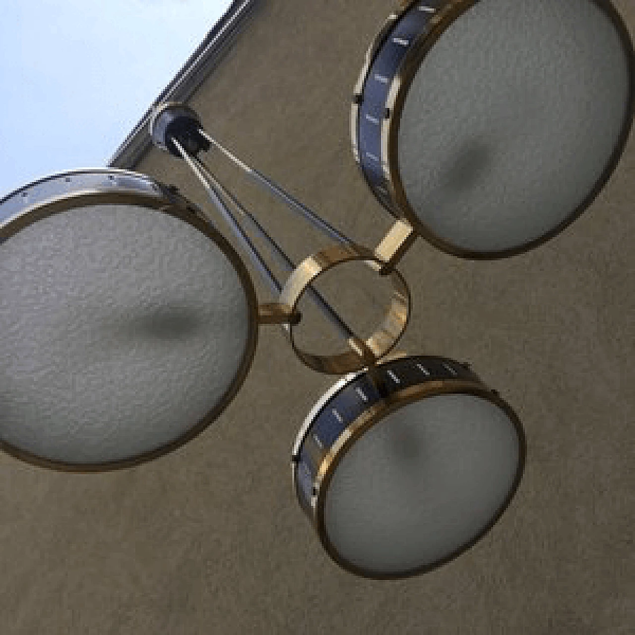 3 lights chandelier, Italy, Stilnovo, 1950s 1065947