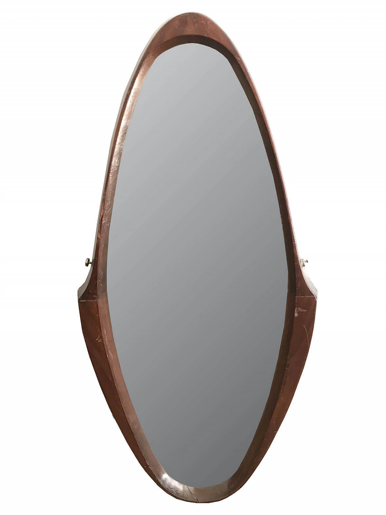 Drop-shaped mirror in shaped wood frame 5