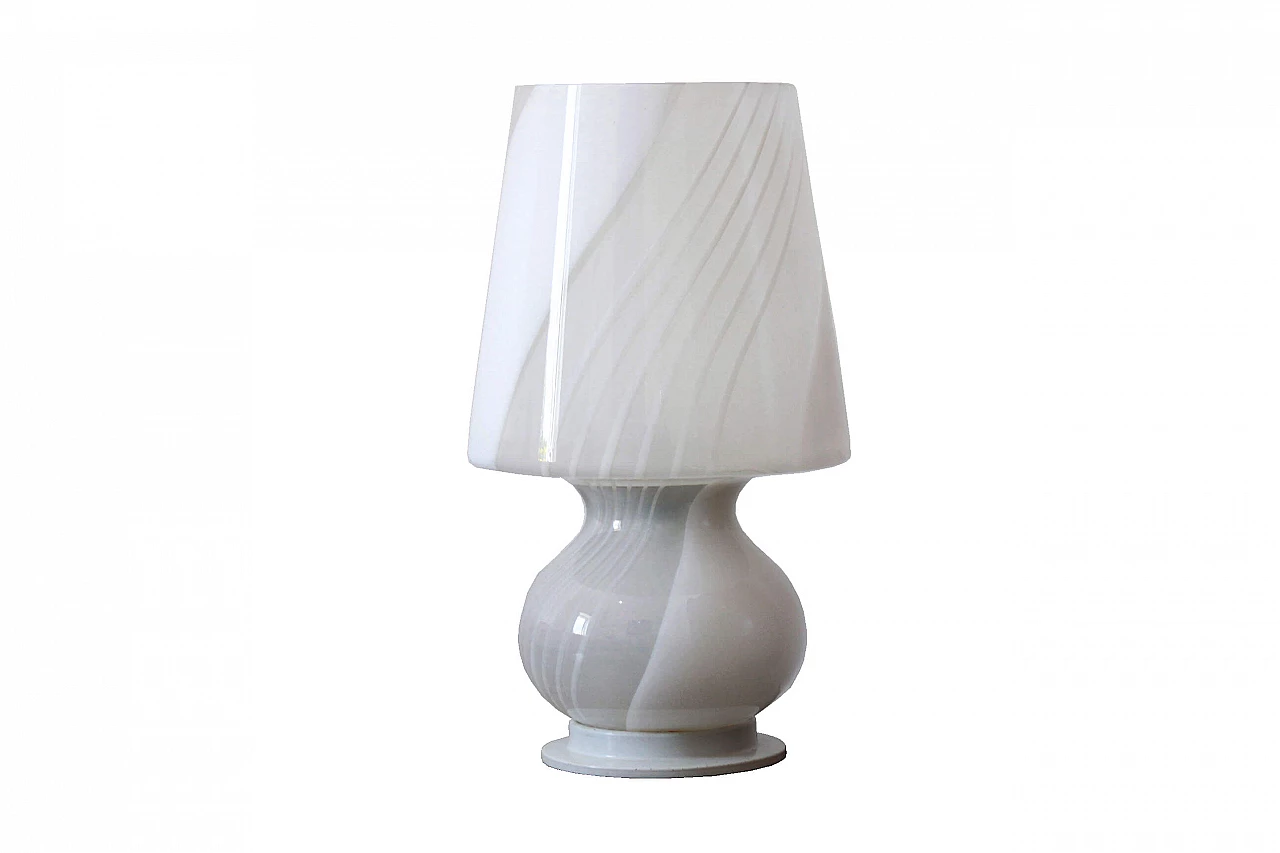 Lampada da tavolo in ceramica e vetro bicolore, anni '60 by BAE Ceramic 1066073