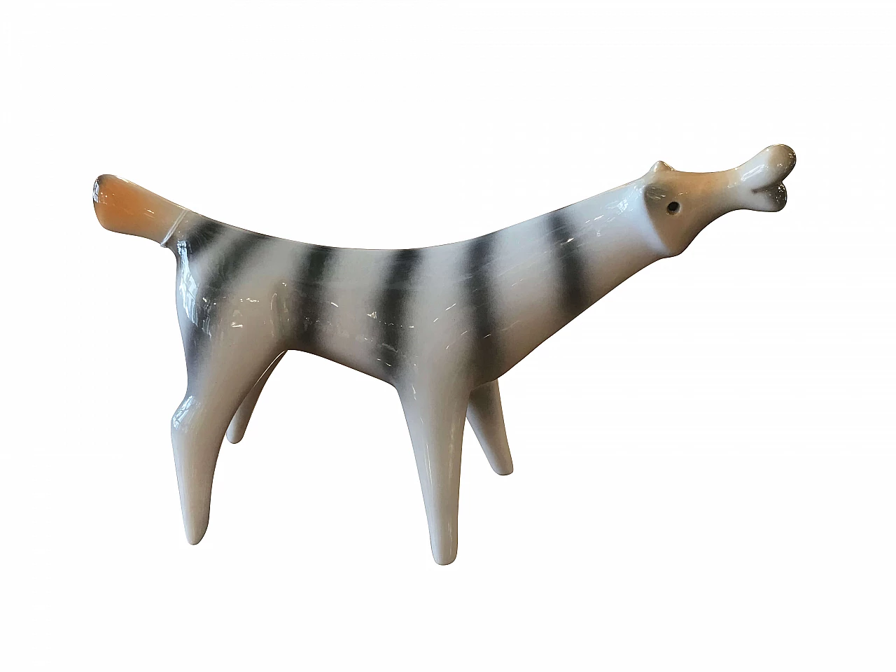 Miniature Zebra sculpture by Roberto Rogan in multicolored ceramic, Italy, 60ss 1066102