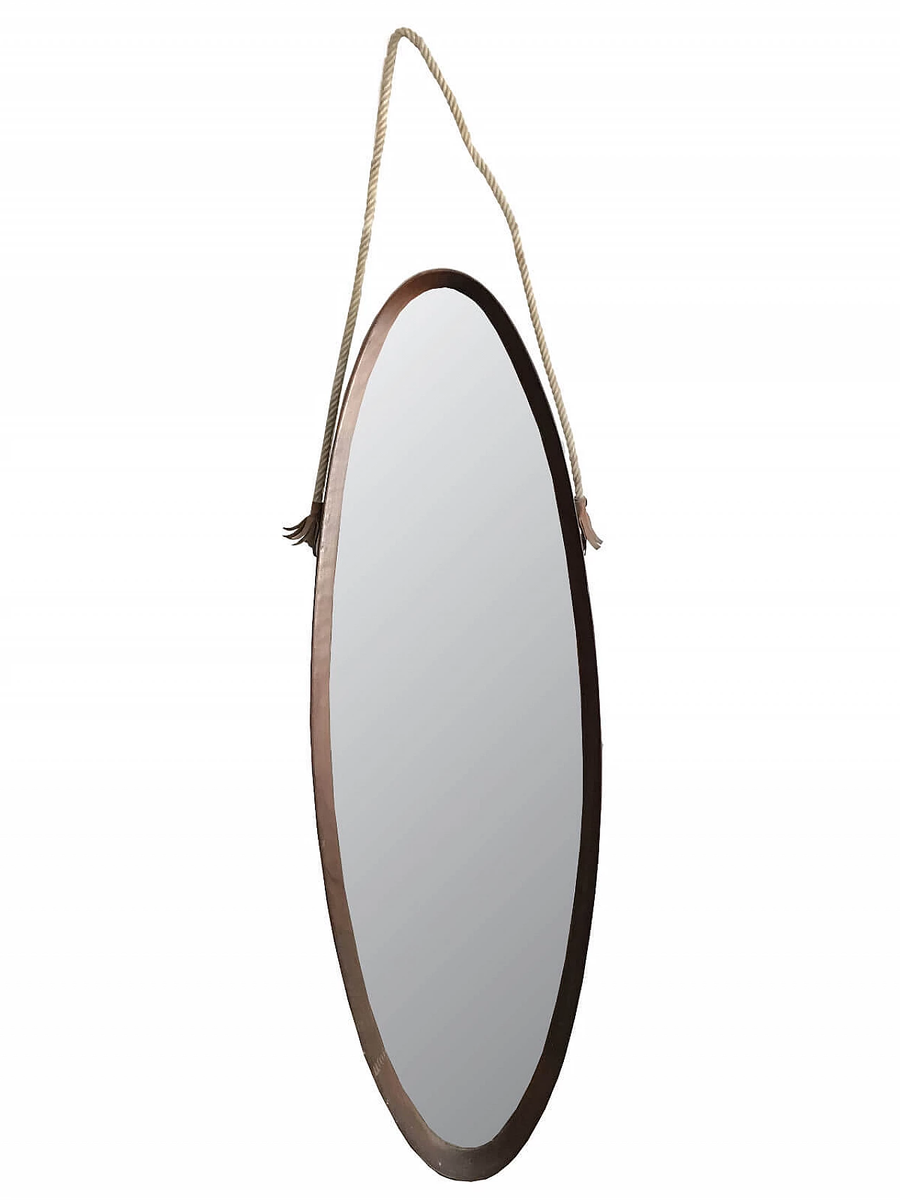 Oval mirror in teak frame 1040406