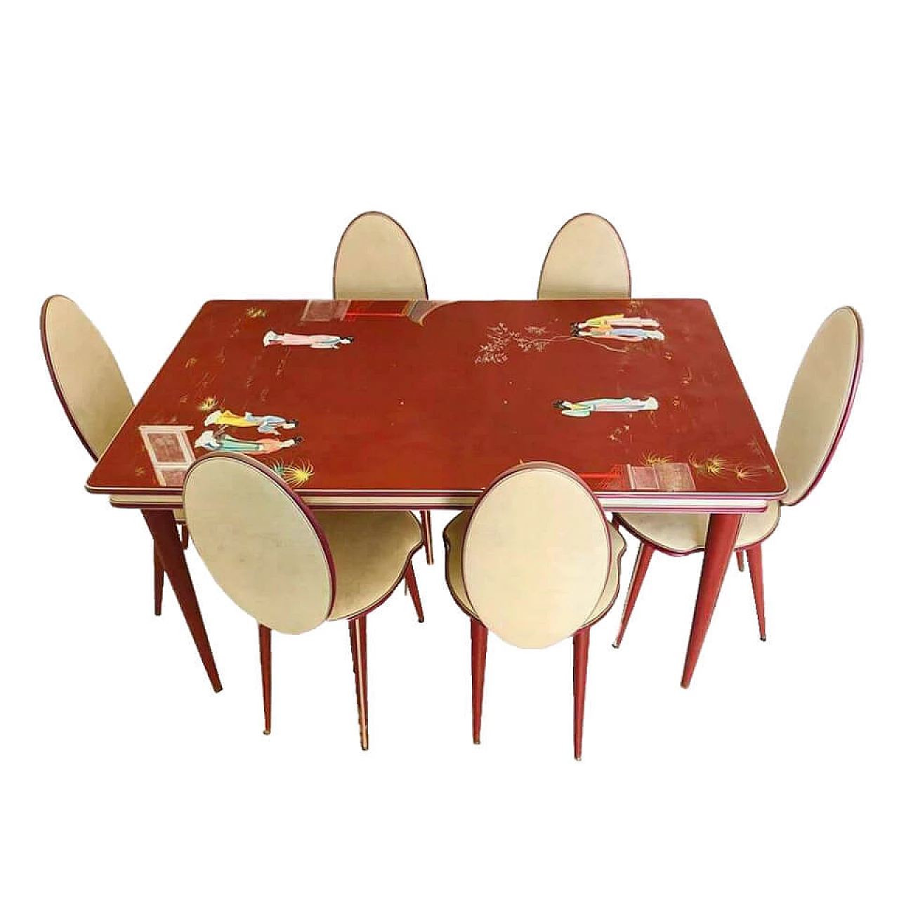 Tavolo da pranzo con sedie, Umberto Mascagni, anni '50 1066319