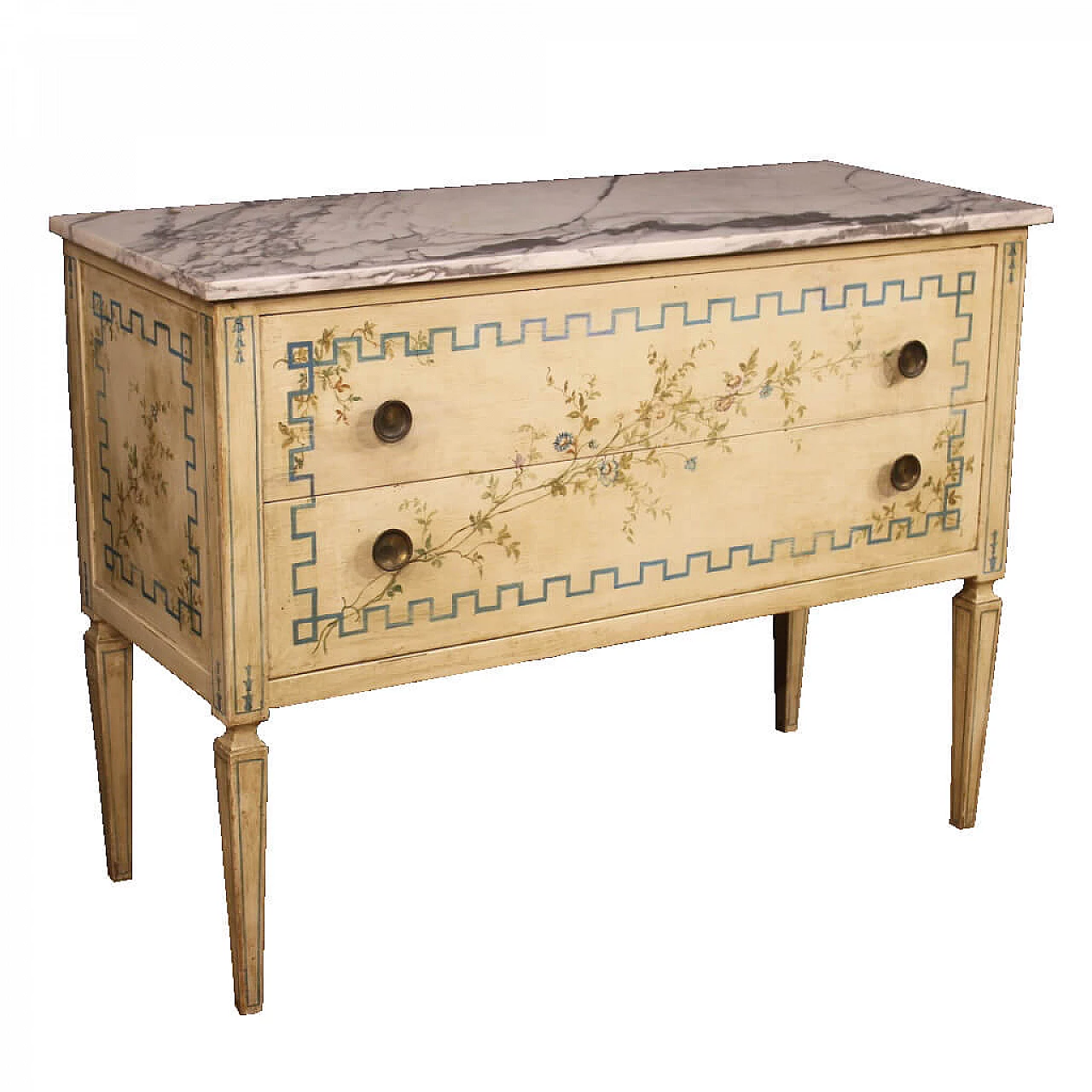 Italian Louis XVI style dresser in lacquered wood and painted 1066324