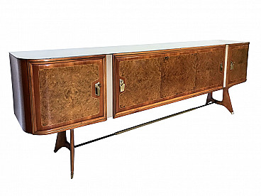 Italian rosewood sideboard with birch root by Vittorio Dassi, 1950s