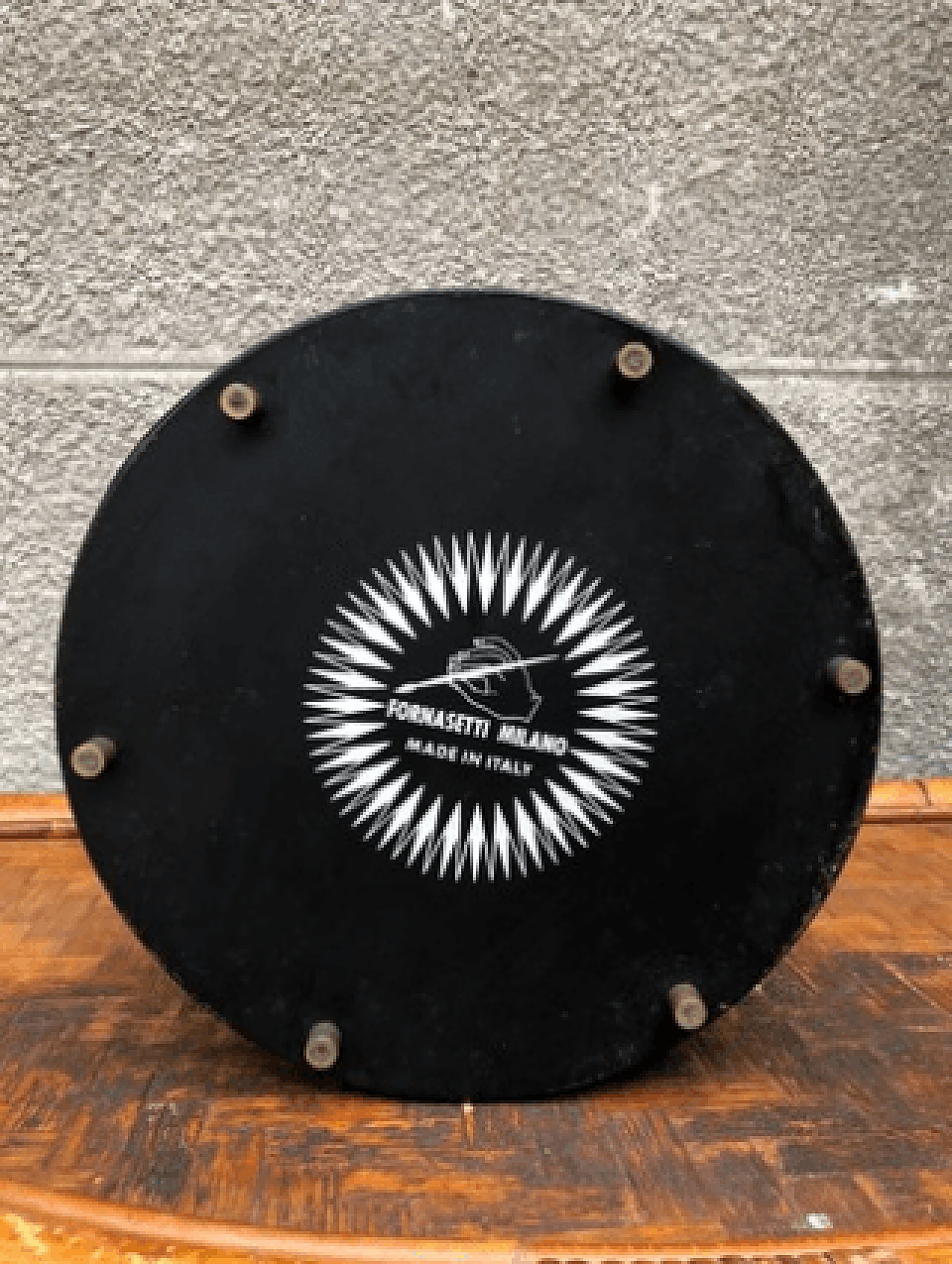 Basket in black metal and gold by Piero Fornasetti , 50's 4