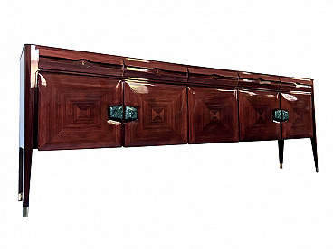 Midcentury Rosewood Sideboard with Marble Handles by Vittorio Dassi, 1950s