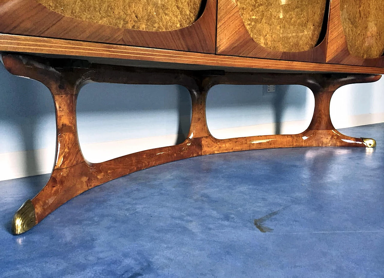 Italian sideboard with three doors made of birch-root briarwood from Dassi, 1950s 1066508