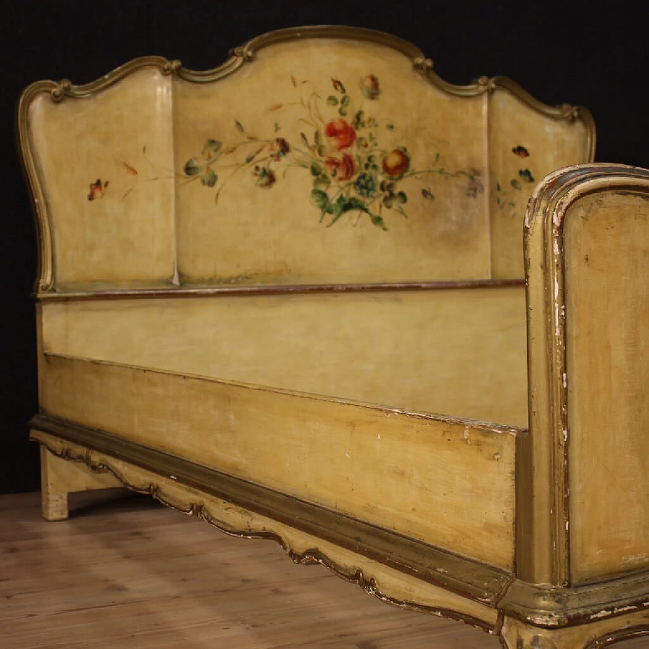 Lacquered and painted Venetian double bed 1066751