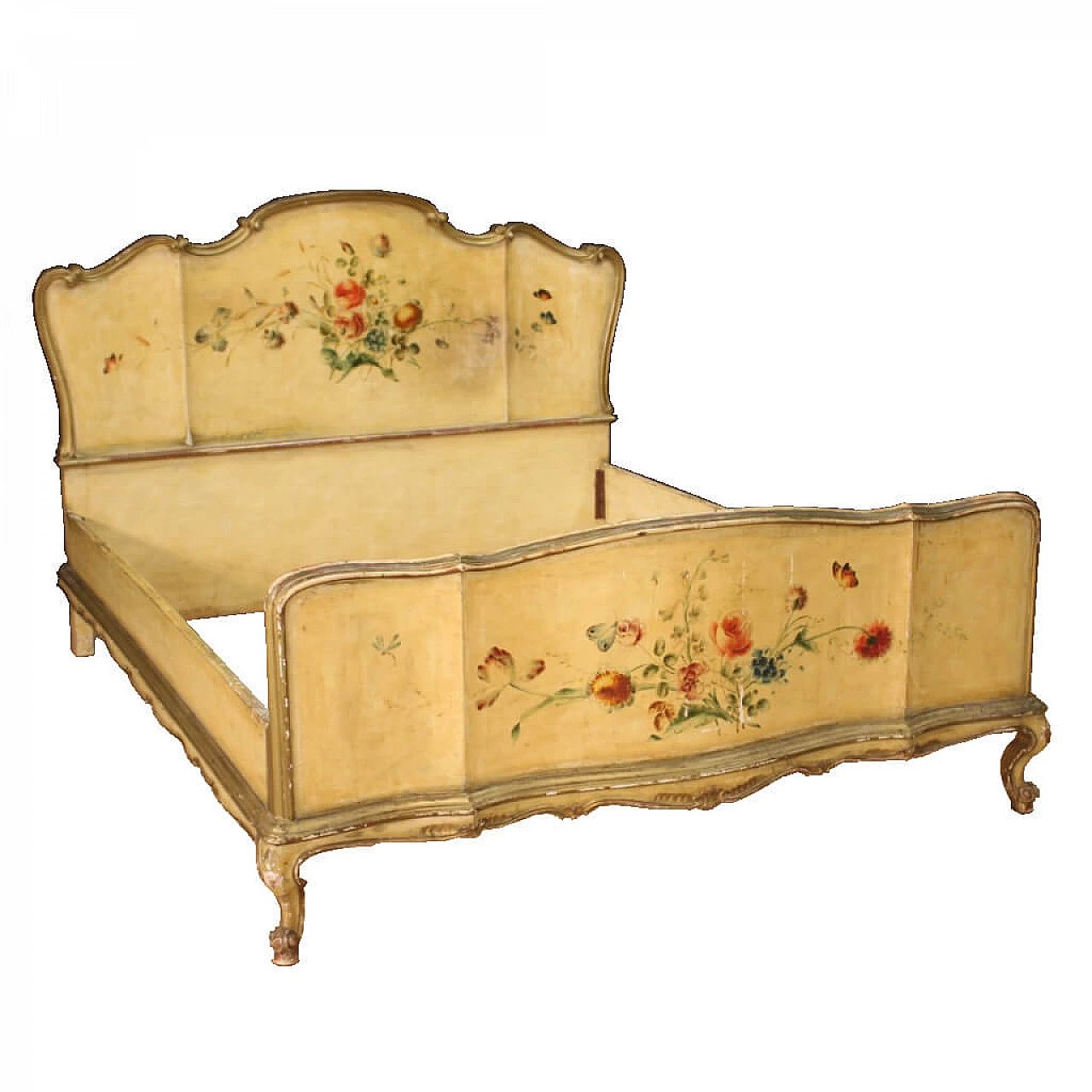 Lacquered and painted Venetian double bed 1066762
