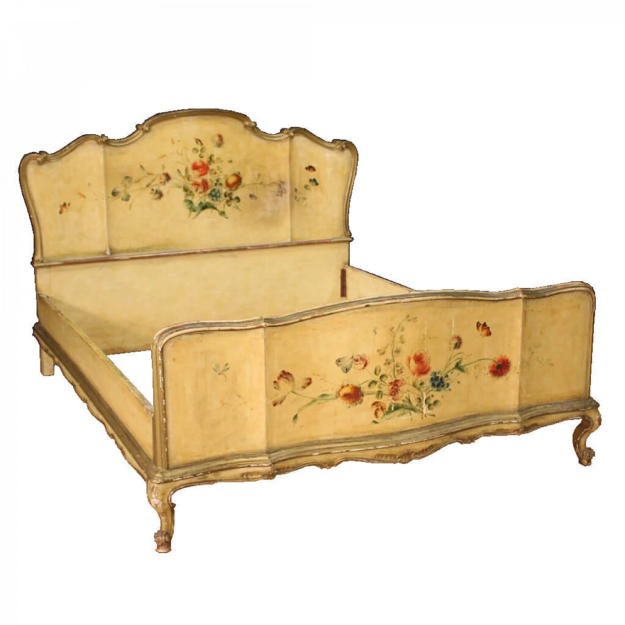 Letto matrimoniale veneziano laccato e dipinto 1066762