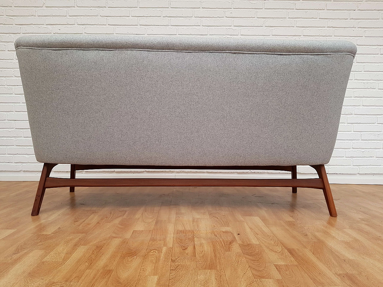 Danish designed sofa, teak wood, wool, 60s 1066804