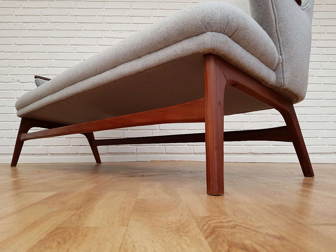 Danish designed sofa, teak wood, wool, 60s 1066808