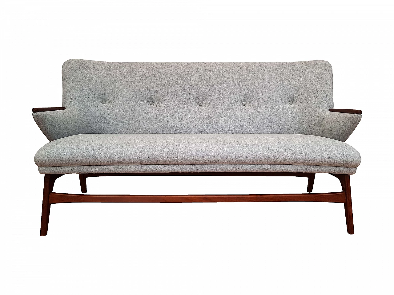 Danish designed sofa, teak wood, wool, 60s 1066822