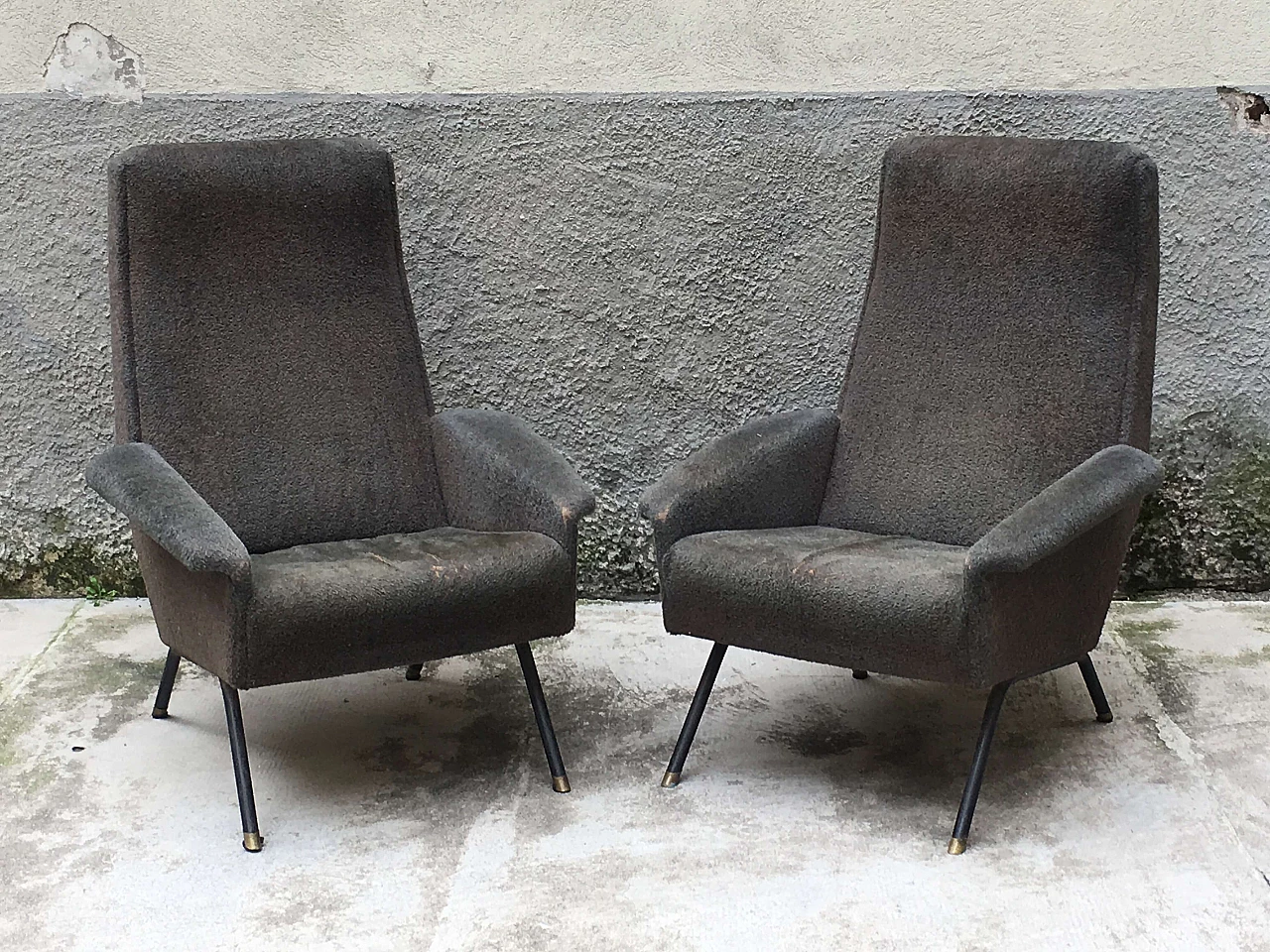 Pair Italian armchairs attributed to Nino Zoncada, 50's 1066944
