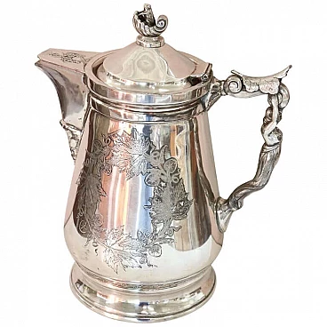 Antique silver plated pitcher by Wilcox, 1868
