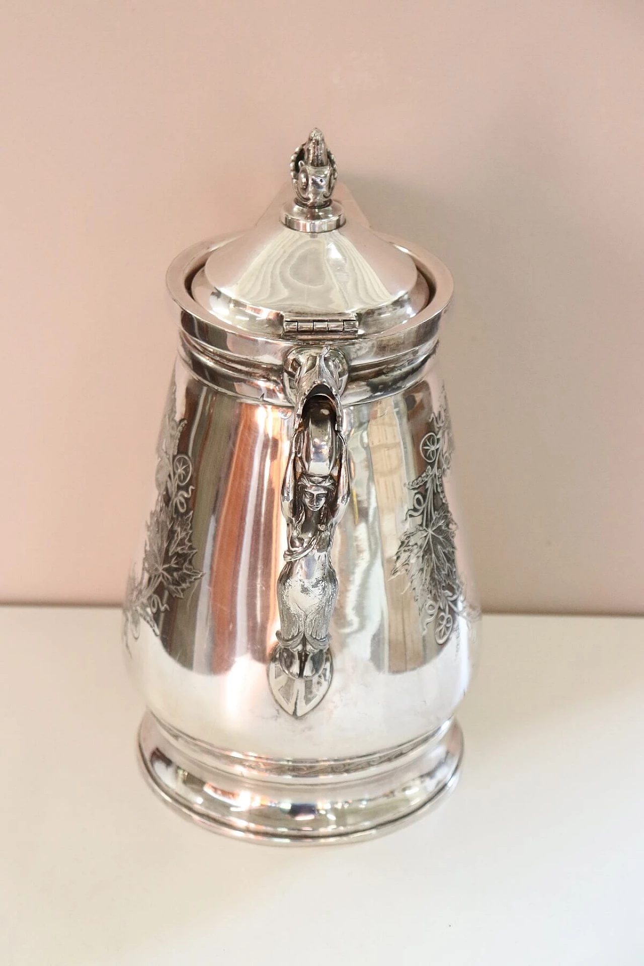 Brocca antica placcata argento marchio Wilcox, 1868 1067048