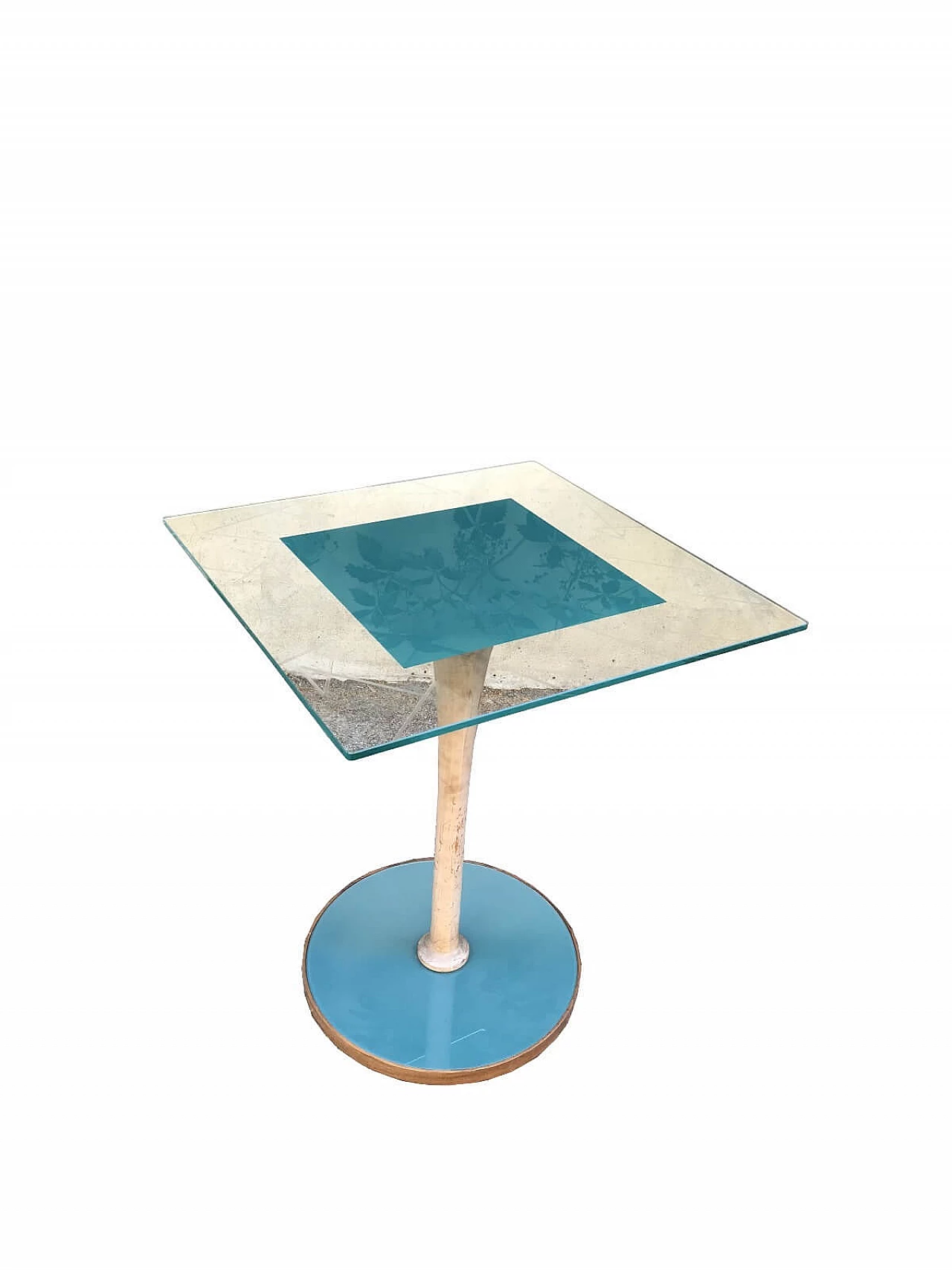 Italian glass and wood green square gaming table 8
