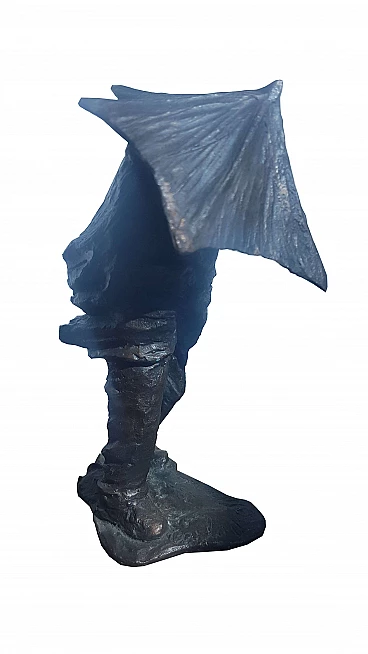 Small sculpture by Carlo Balljana, Controvento, 1973