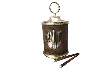 Secchiello per il ghiaccio, metallo e pelle Gucci , anni '60