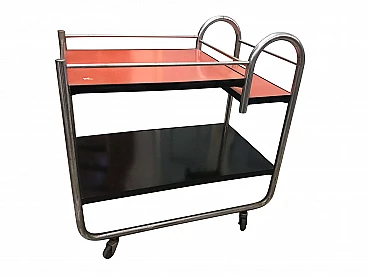 Food trolley in metal and laminated wood, '40s