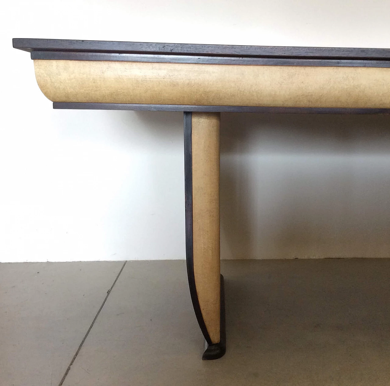 Rosewood table and parchment details, '40s 1067895