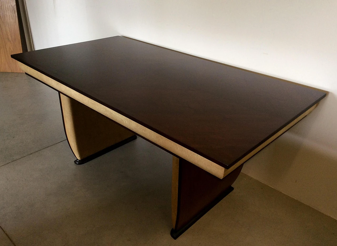 Rosewood table and parchment details, '40s 1067897
