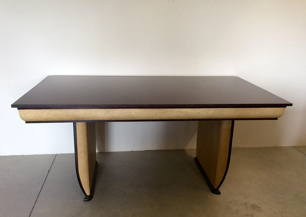 Rosewood table and parchment details, '40s 1067899