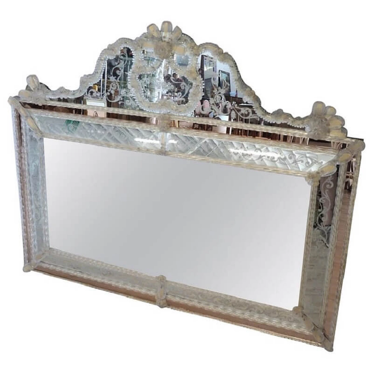 Grande specchiera in vetro artistico di Murano, seconda metà sec XX 1068014