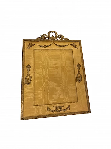 French silk frame, brass details, mid 19th century