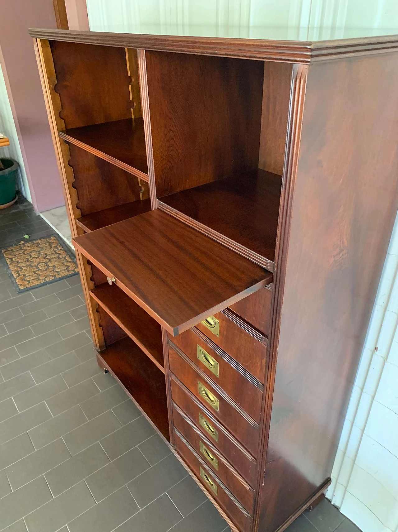 Libreria inglese stile nautico, in mogano 1068292