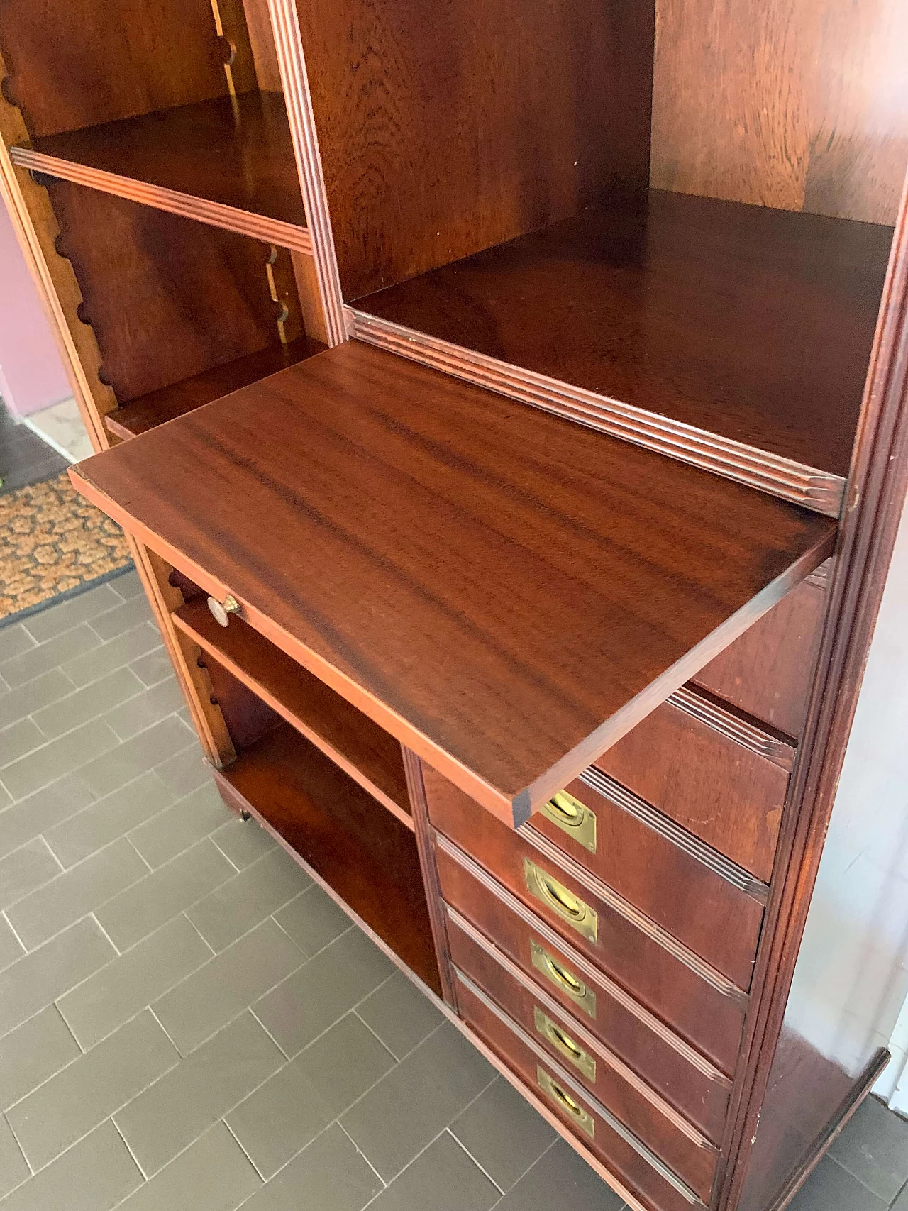 Libreria inglese stile nautico, in mogano 1068293