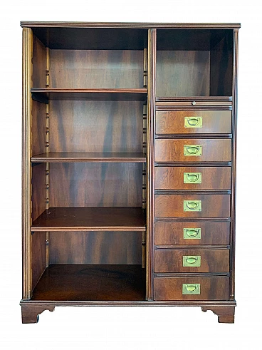 Libreria inglese stile nautico, in mogano