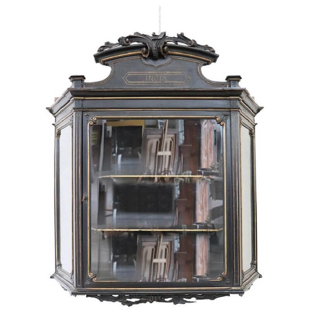 Vetrina antica pensile in noce ebanizzato, fine secolo XIX 1068387