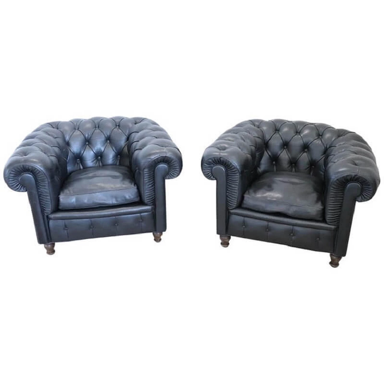 Pair of Chesterfield armchairs by Renzo Frau for Poltrona Frau, 1960s 1068473