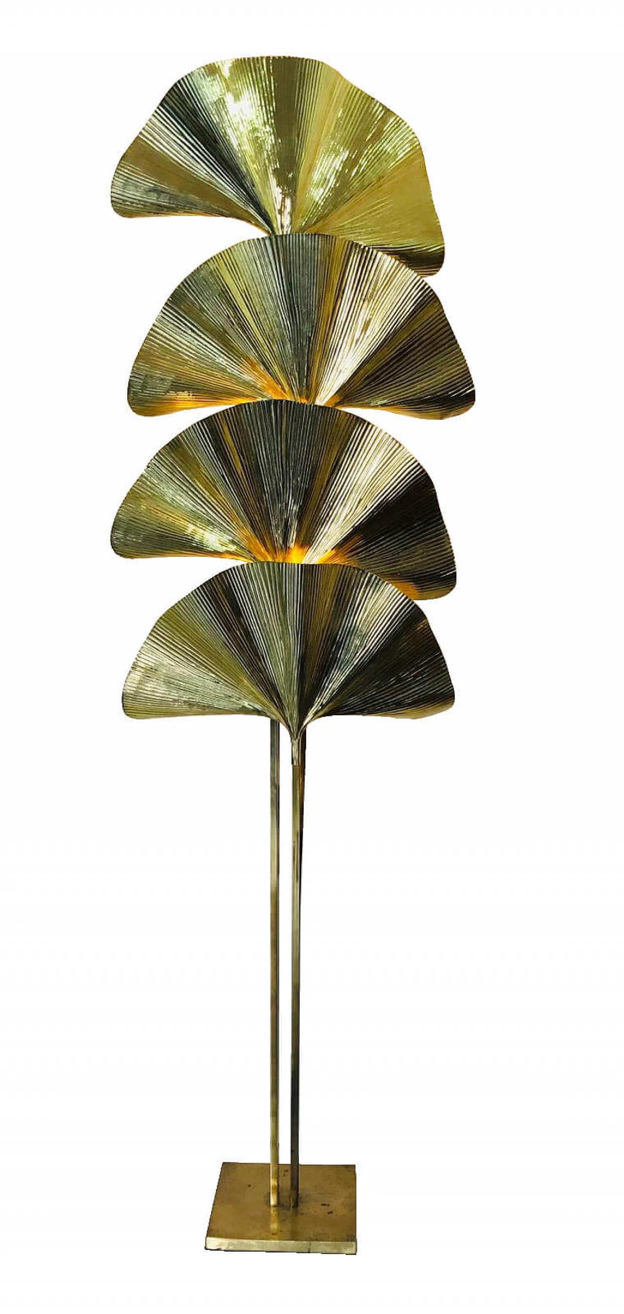 Brass lamp "Ginkgo" by Tommaso Barbi, '70s 1068781
