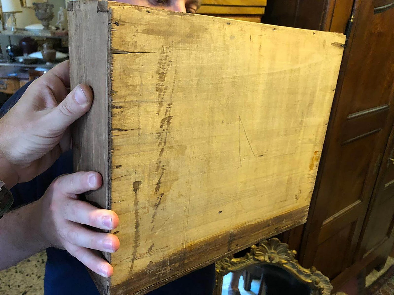 Trumeau genovese in legno di pioppo, '700 1068888